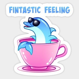 Fintastic Feeling Funny Dolphin Sticker